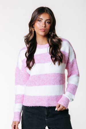 OLIVIA CREWNECK - Pullover - white/pink