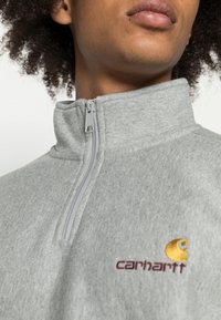 Carhartt WIP HALF ZIP AMERICAN SCRIPT - Sweatshirt - grey heather