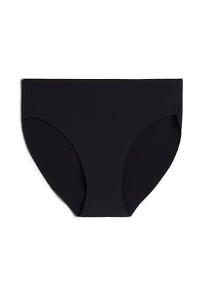 Caleçons en coton noir extensible avec une texture lisse, un design couvrant intégralement et sans coutures visibles. Idéals pour le confort et un usage quotidien.