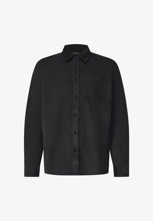 Street One MEN, PLAIN LONG-SLEEVED CORDUROY SHIRT - Overhemd - obsidian grey