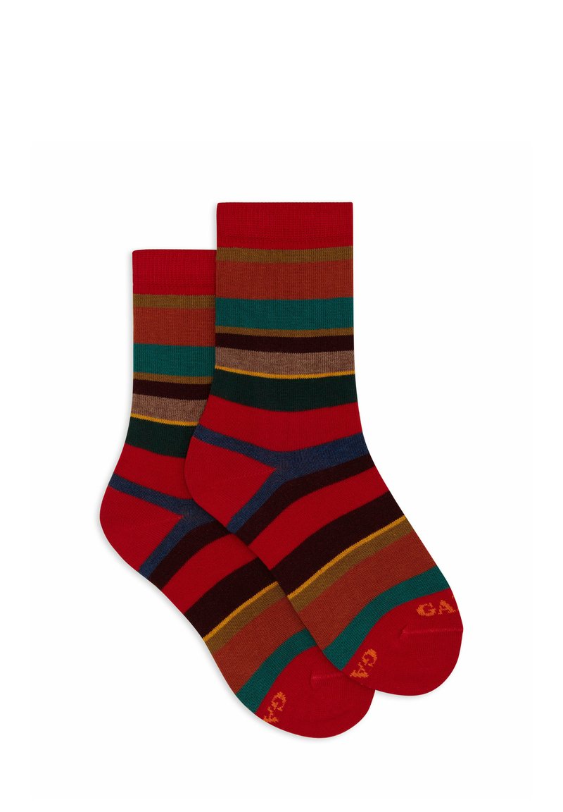 Gallo WITH MULTICOLOURED STRIPES. - Calze - rosso mostarda