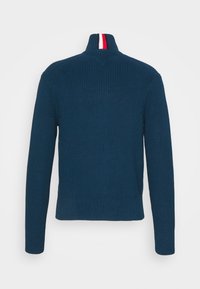 Tommy Hilfiger TEXTURE ZIP THROUGH - Casaco de malha - dark lakeside