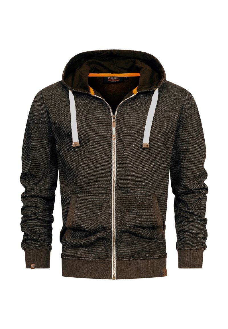 INDICODE JEANS Zip-up sweatshirt coffee bean/mottled brown Zalando