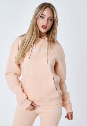 Hoodie - orange pastel blanc
