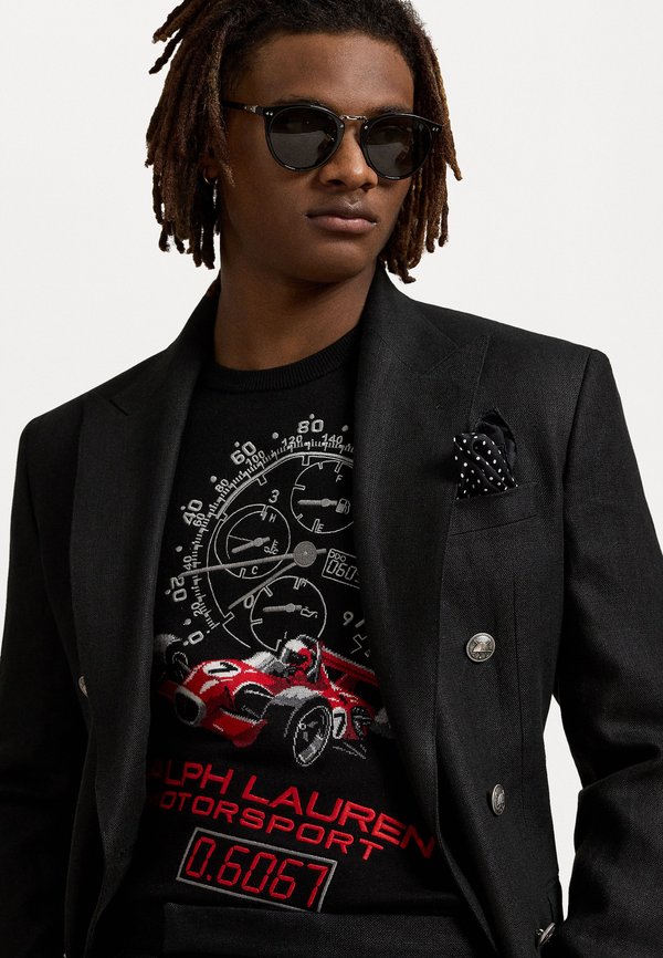 Intarsia Knit Race Car Cotton Jumper - Jumper2