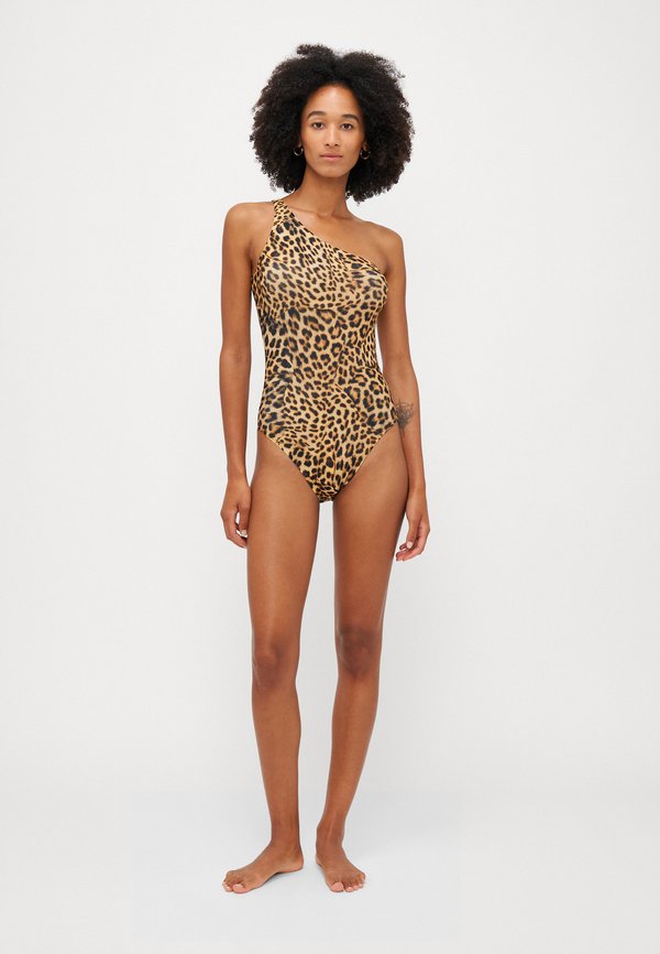 ONE SHOULDER MIO - Swimsuit - cheetah patch4