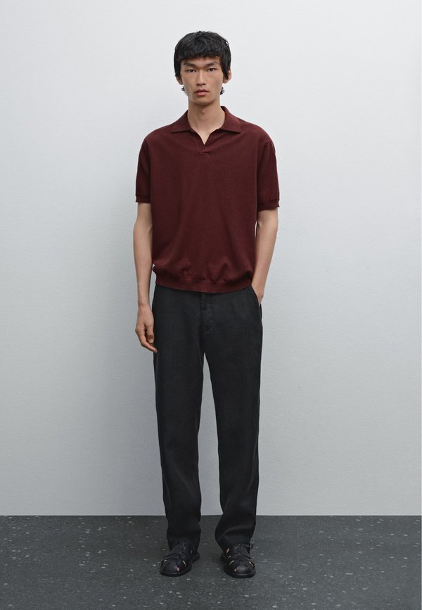 V-NECK - Polo shirt - mottled bordeaux3