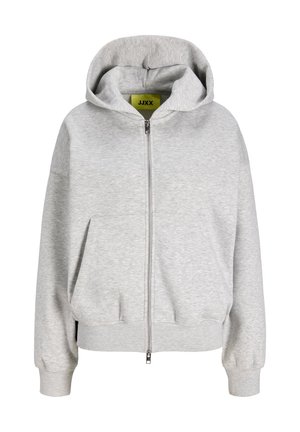 JJXX, JXSOPHIA BOXY LS ZIP HOOD SWT - Φούτερ με φερμουάρ - light grey melange
