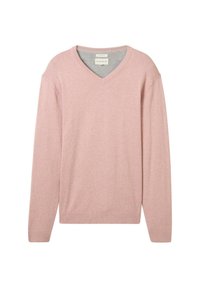 MIT V-AUSSCHNITT - Neule - dusty pink melange