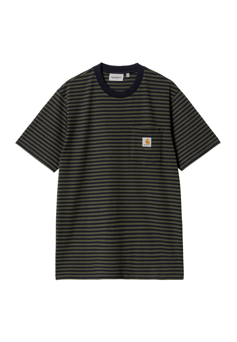 Carhartt WIP VERNER POCKET - Camiseta estampada - dark navy