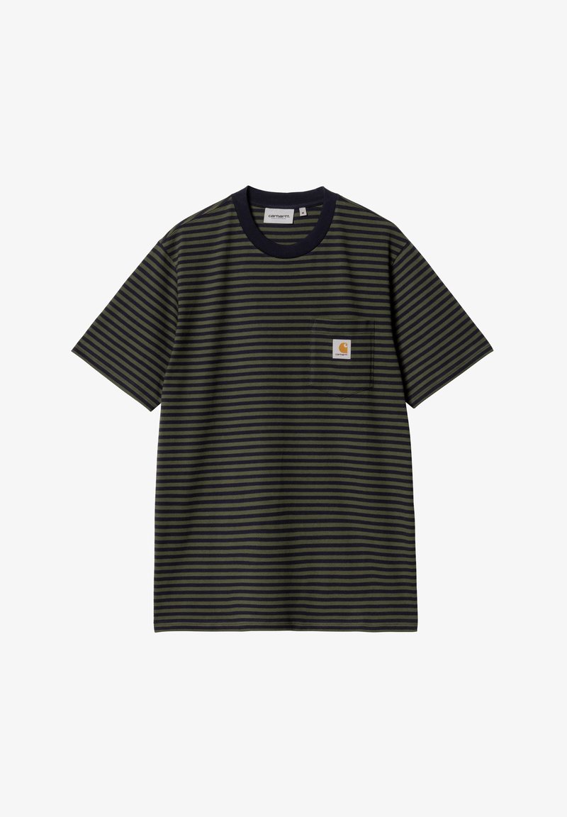 Carhartt WIP VERNER POCKET - Camiseta estampada - dark navy