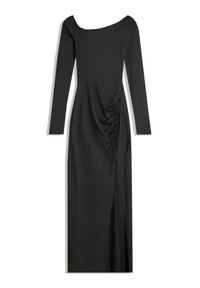 ASYMMETRIC LONG SLEEVE - MIDI - Freizeitkleid - black