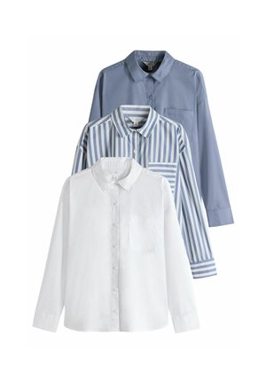 3 PACK - Hemdbluse - white/blue/blue stripe