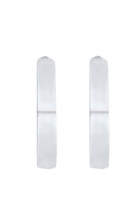Des boucles d'oreilles en acrylique transparent présentent un design rond et lisse avec une finition brillante, mettant en avant une couleur claire et une structure légère.