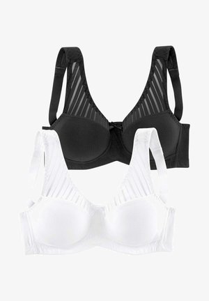 LASCANA, BÜGELLOSER BH - Underwired bra - weiß schwarz