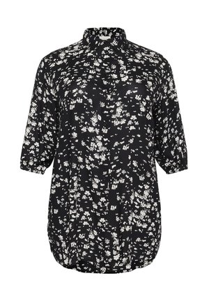 Kaffe Curve KCSONNA - Button-down blouse - black chalk graphic