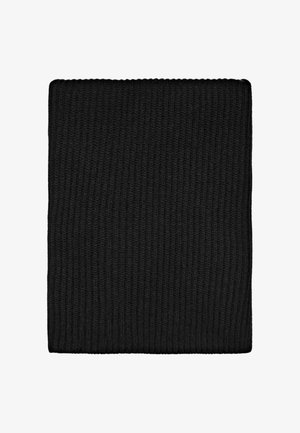 Bonnet en tricot noir avec une texture côtelée, présentant une forme traditionnelle et une couleur uniforme, conçu pour la chaleur et le confort.