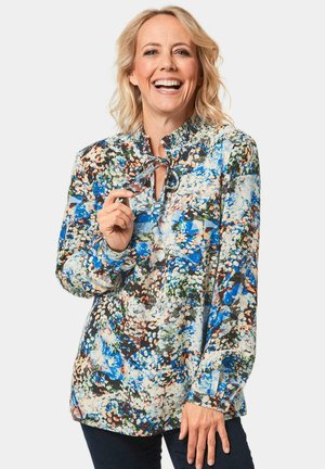 Blouse - schwarz /azurblau gemustert