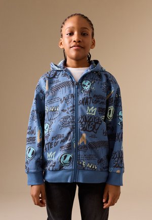 Next, REGULAR FIT - GRAPHIC ZIP THROUGH HOODIE  . - Sweatjacke - blue graffiti