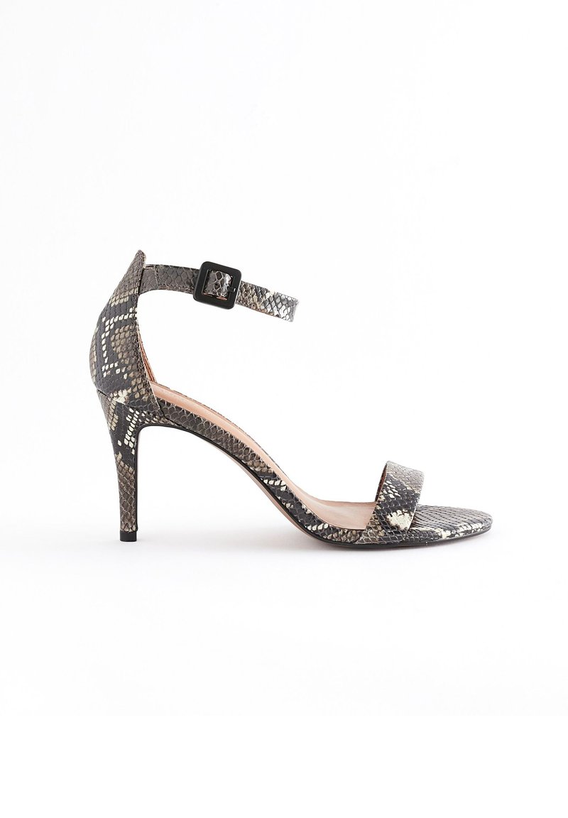 Next SIGNATURE LEATHER MID HEEL SANDALS High Heel Sandalette snake/schwarz Zalando.de