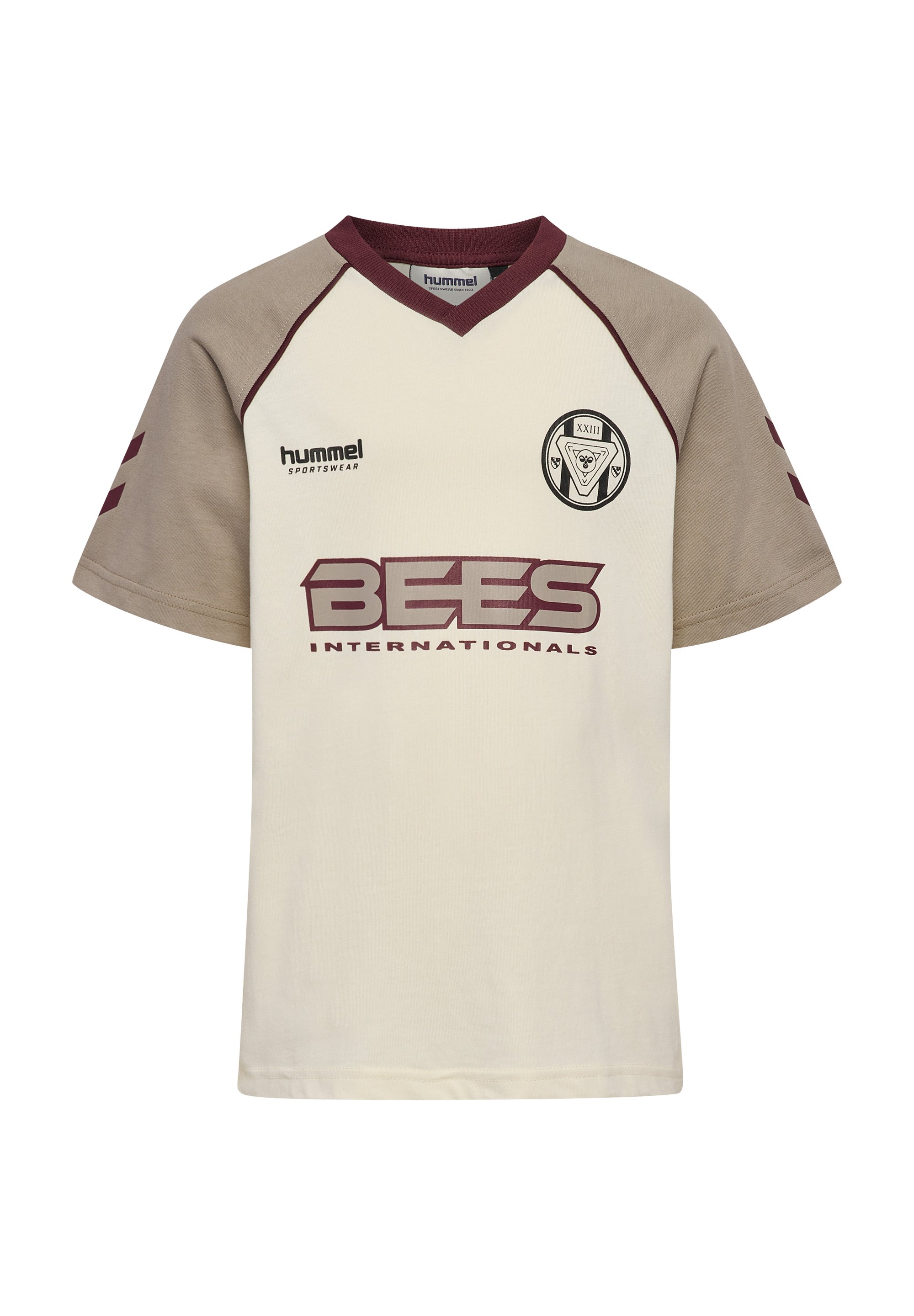 Hummel REG V-NECK BEES S/S Print T-shirt tofu/off-white Zalando