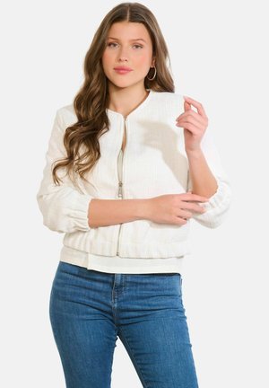 TEXTURED ZIP-UP - Summer jacket - natural white