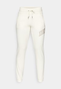 ARCHED DISTRESSED RHINESTONE LOGO RELAXED FIT JOGGER WITH POCKETS - Teplákové kalhoty - eggnog/pebble