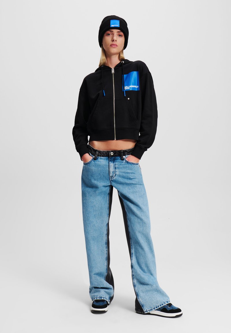 Karl Lagerfeld Jeans MID-RISE RELAXED BLOCKED - Trapézfarmer - washed light blue black