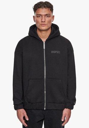 SUPER HEAVY HOODIE  - Felpa con zip - black