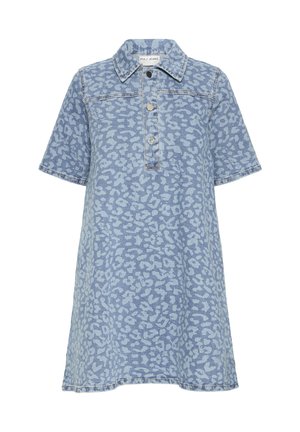 PULZ, PXJANNAH DRESS - Denimkjoler - blue leopard print
