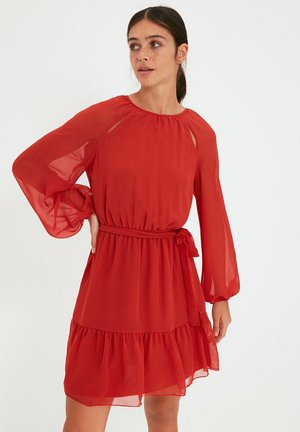 Culino From Spain Abito Casual Donna FW17104A-M – Scollo A V, Girocollo, Manica Corta, Tessuto Stampato