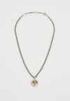 TIGER EMBOSSED COIN PENDANT CHAIN NECKLACE UNISEX - Collana - silver-coloured