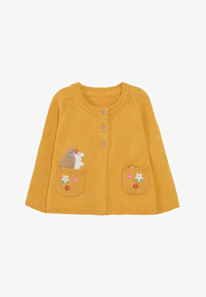 JoJo Maman Bébé GUINEA PIG HEDGEHOG PET IN POCKET REGULAR FIT - Strickjacke - yellow