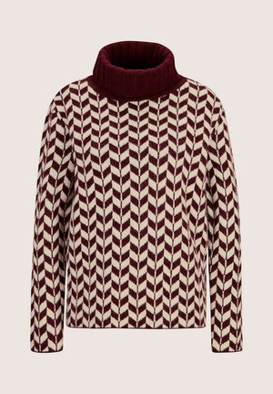 MADELEINE, MADELEINE PULLOVER ROLLKRAGENPULLOVER MIT ZICKZACK-MUSTER - Pullover - port wine   pearl white