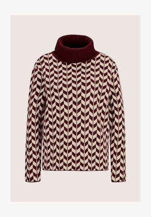 MADELEINE, MADELEINE PULLOVER ROLLKRAGENPULLOVER MIT ZICKZACK-MUSTER - Pullover - port wine pearl white