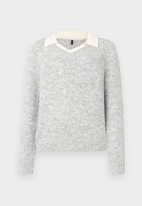 Selecionado, light grey melange/cloud dancer