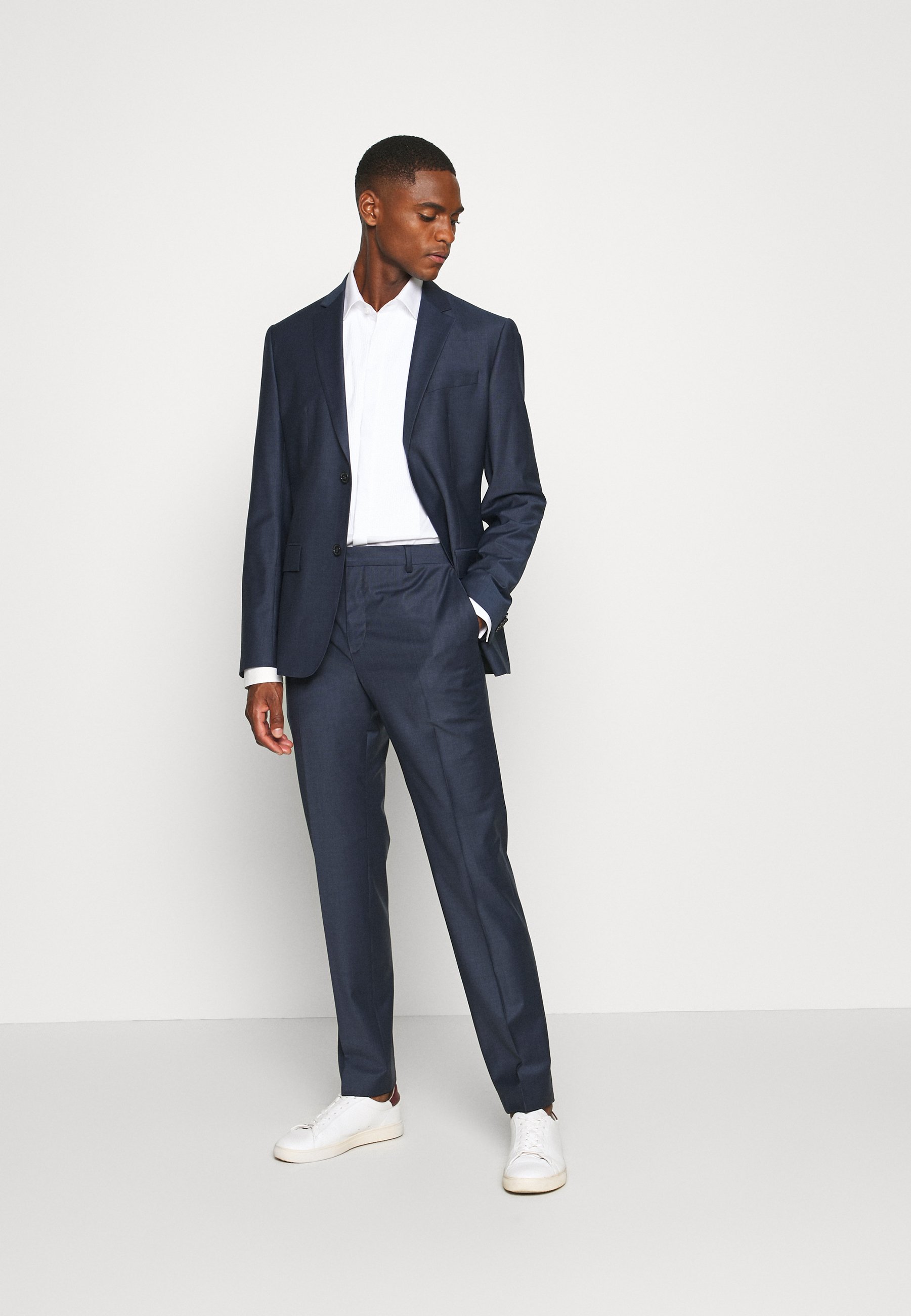 Calvin Klein Tailored STRETCH SMALL GRID SUIT - Broek - blue/donkerblauw -  Zalando.nl