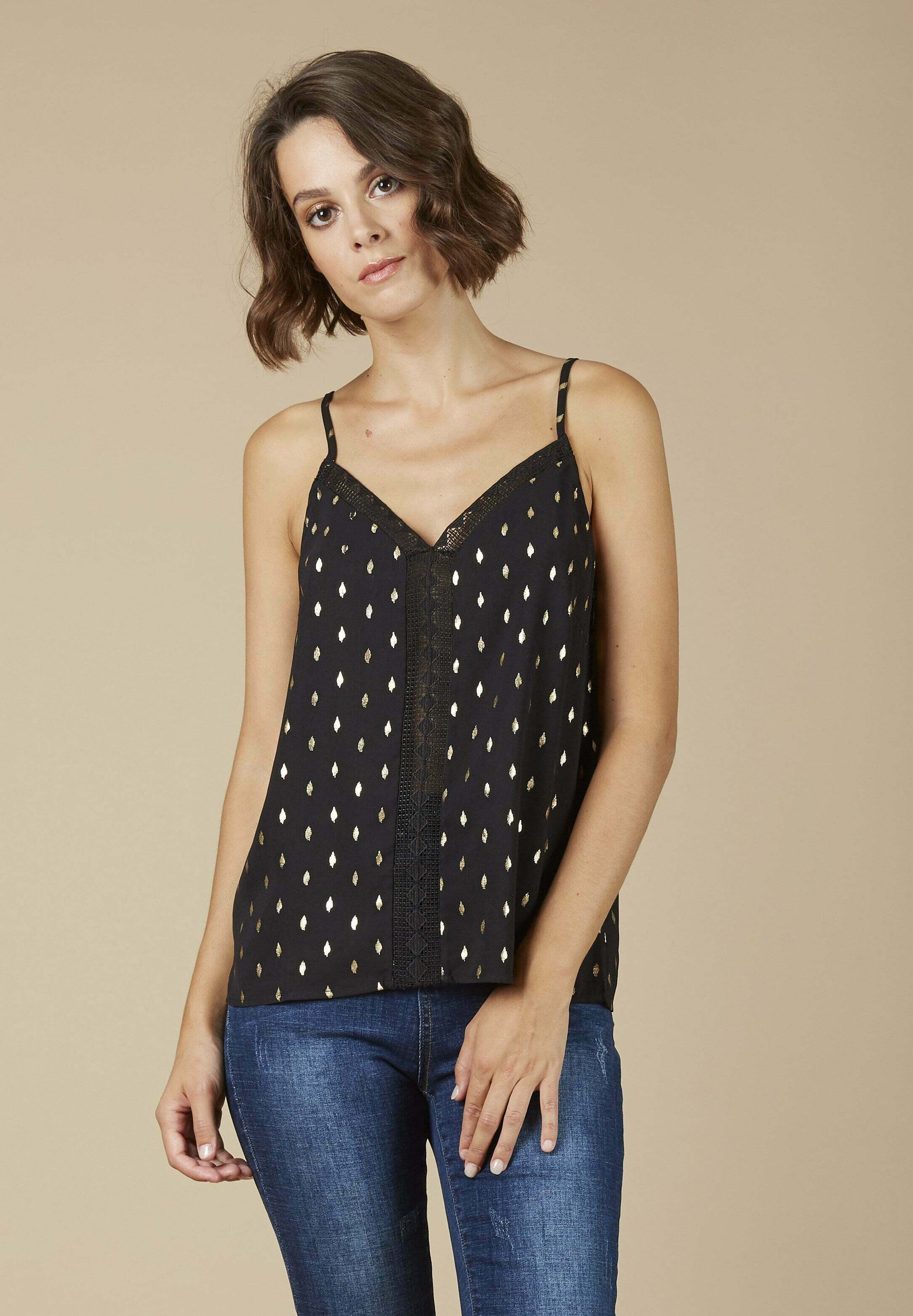 Débardeur Femme VERA & LUCY Taille 40 Noir - Occasion Très Bon état