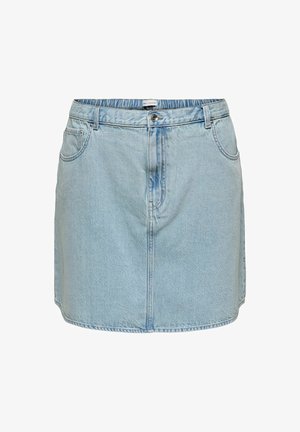 ONLY Carmakoma CAREDEN - Džinsinis sijonas - light blue denim