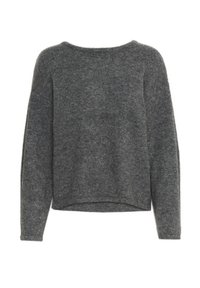 Stickad tröja - dark grey melange