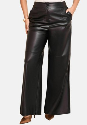 X LUCY MECKLENBURGH WIDE - Lederhose - chocolate brown