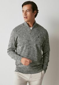 Next MARL ZIP NECK JUMPER - Pulover - charcoal grey