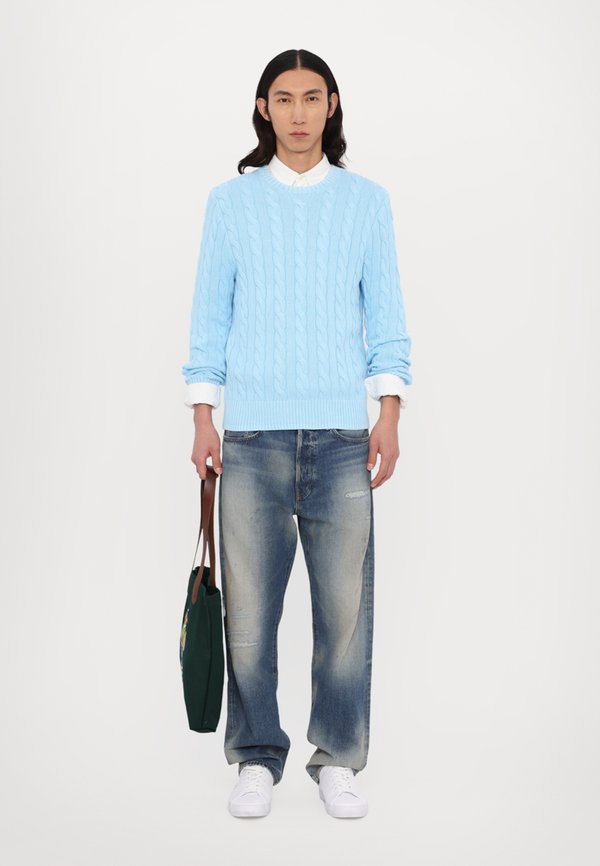 CABLE-KNIT MINERAL-DYED COTTON SWEATER - Jumper - sky2