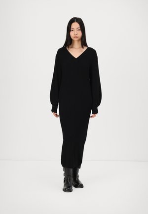 OBJMALENA L/S NOOS - Strikket kjole - black