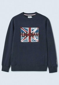 Námořnická mikina s dlouhými rukávy. Na přední straně se nachází centrální grafika Unie Jack s textem "PEPE JEANS" napsaným černě. Vyrobena z měkké, strukturované tkaniny.