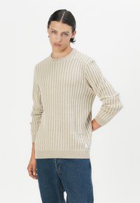 Only & Sons ONSBRANT CREW KNIT - T-shirt print - beige