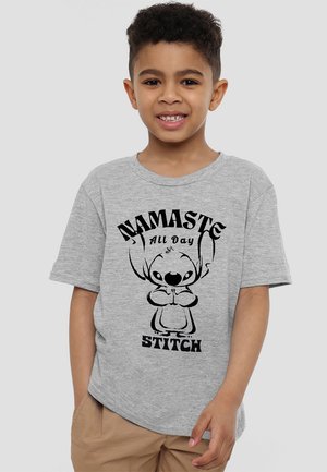 Disney LILO AND STITCH NAMASTE ALL DAY - Print T-shirt - mottled grey