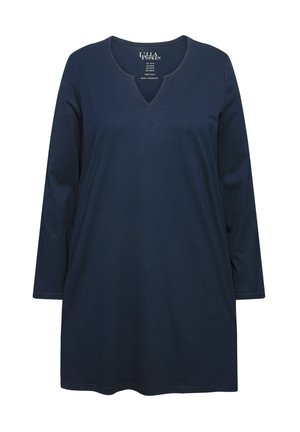 Ulla Popken NOTCH NECKLINE  - Pitkähihainen paita - navy blue