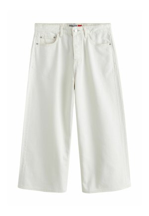 Next, REGULAR FIT - WIDE LEG RAW HEM CROPPED JEANS  . - Wide leg - ecru