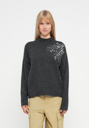 ONLRIVA HIGH NECK PULLOVER - Džemperis - dark grey